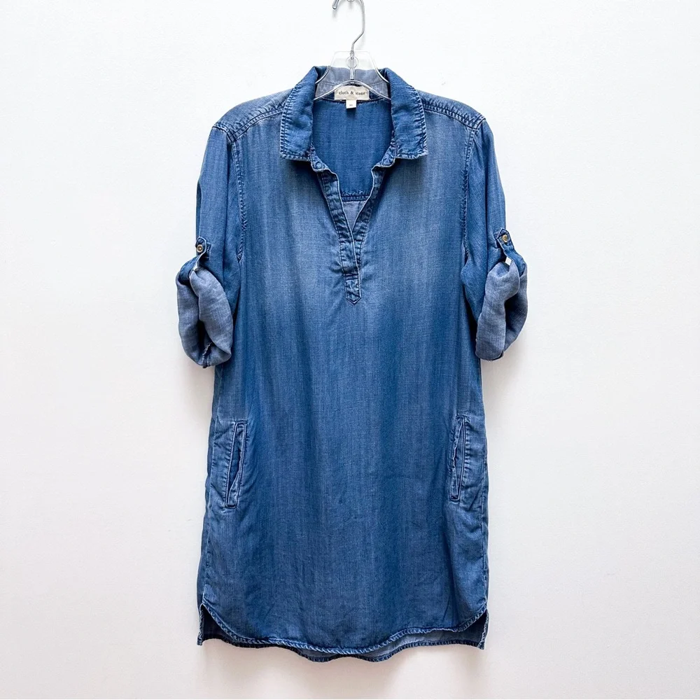 Anthropologie Cloth & Stone Tencel Chambray Dress - Picture 6 of 9